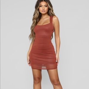 Fashion Nova Ruched Mesh Mini Dress